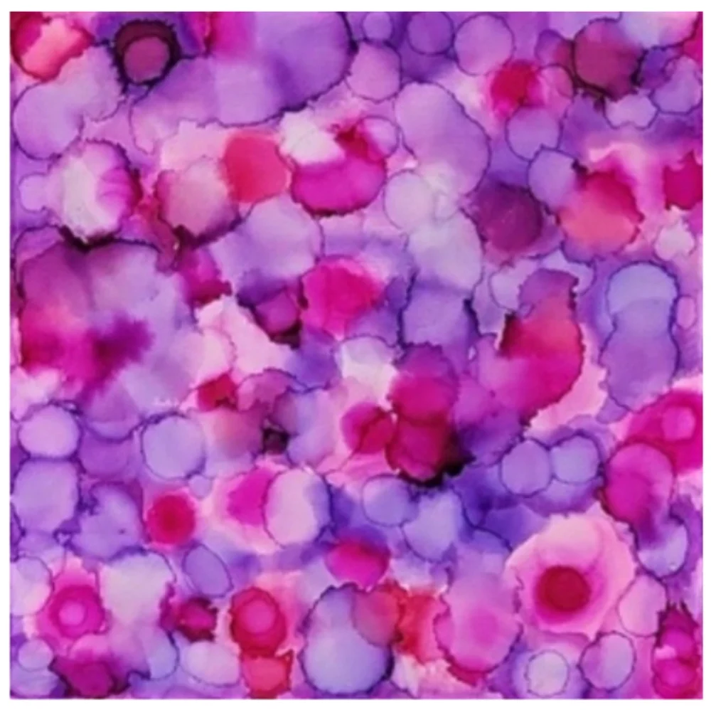 Hand Crafted Pink and Purple Abstract Design 12x12 Inches Canvas Picture - Picture 3 of 4